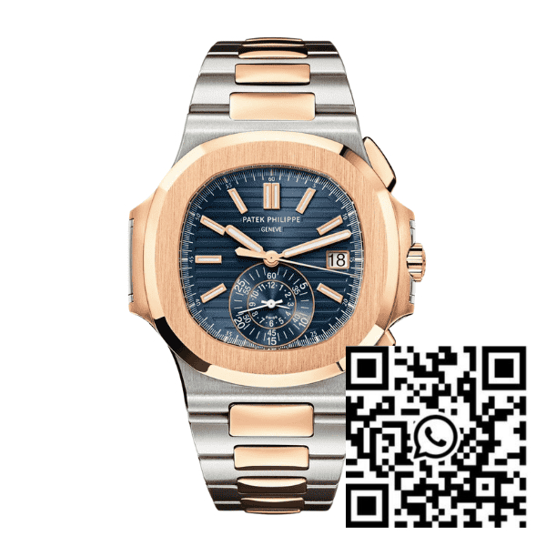 Patek Philippe Nautilus Chronograph 5980/1AR-001 40.5mm Blue Dial Rose Gold Demi