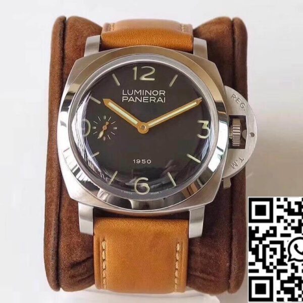 Panerai Luminor 1950 PAM127 ZF Factory 1:1 Best Edition Swiss ETA A6497 Brown Soft Tan Leather Strap