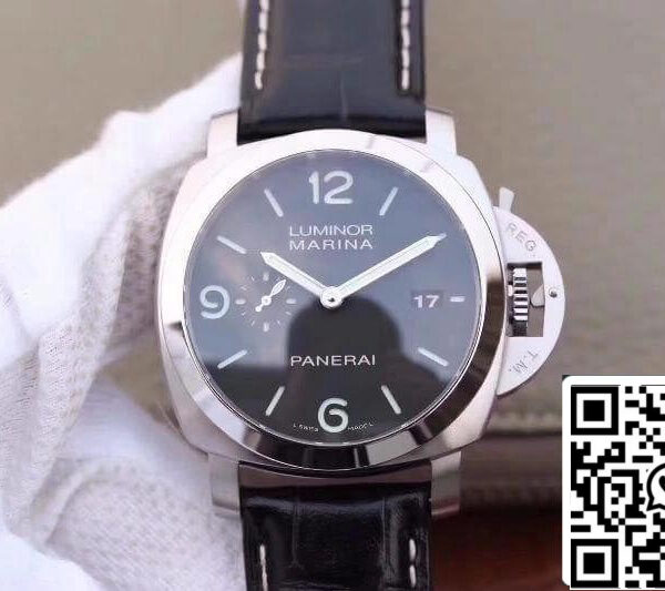 Panerai Luminor Marina 1950 PAM312 VS Factory 1:1 Best Edition Swiss ETA P9000 Black Dial Black Leather Strap