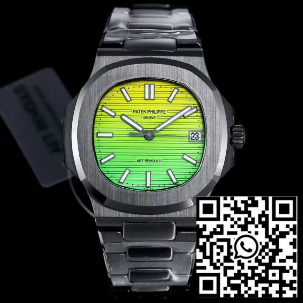 [AET modified] Patek Philippe Nautilus 5711 Ceramic Black Gradient Green Dial 1:1  Best Edition