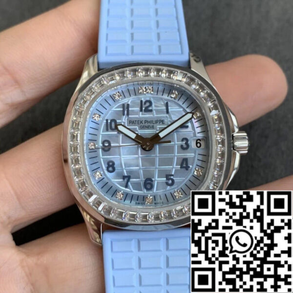 Patek Philippe Aquanaut 5072G-001 1:1 Best Edition PPF Factory 18k White Gold Light Blue Dial