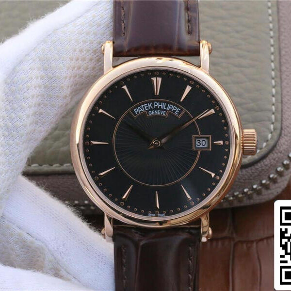 Patek Philippe Calatrava 1:1 Best Edition ZF Factory Rose Gold Leather Strap