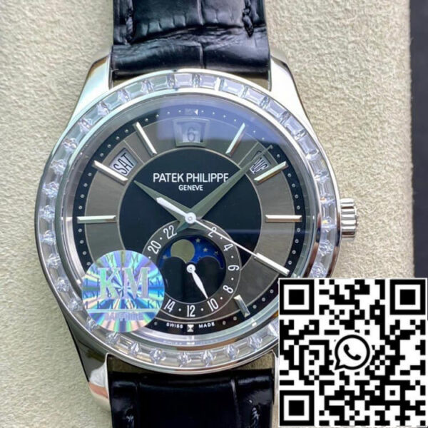Patek Philippe Complications 5205G 1:1 Best Edition KM Factory Diamond Bezel