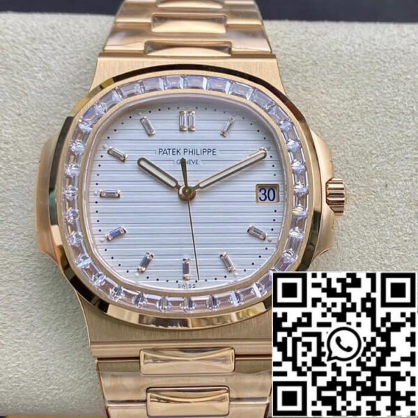 Patek Philippe Nautilus 1:1 Best Edition PPF Factory Rose Gold With Diamonds
