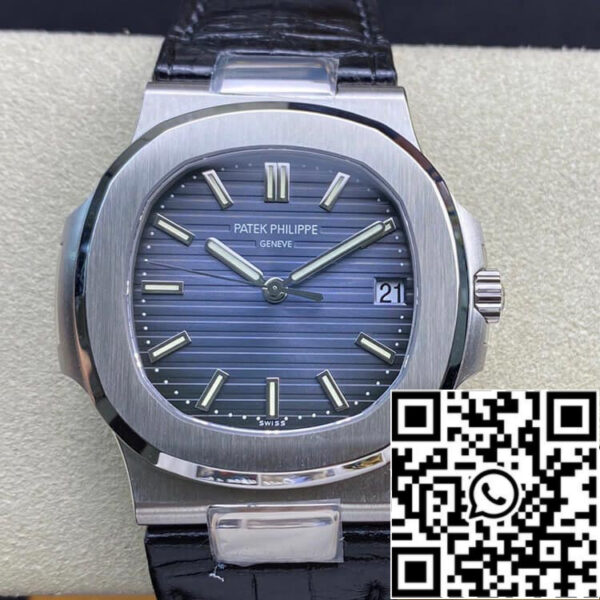 Patek Philippe Nautilus 5711 1:1 Best Edition 3K Factory Blue Dial Cowhide Strap