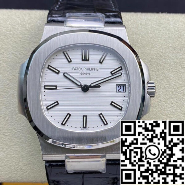Patek Philippe Nautilus 5711 1:1 Best Edition 3K Factory White Dial Cowhide Strap