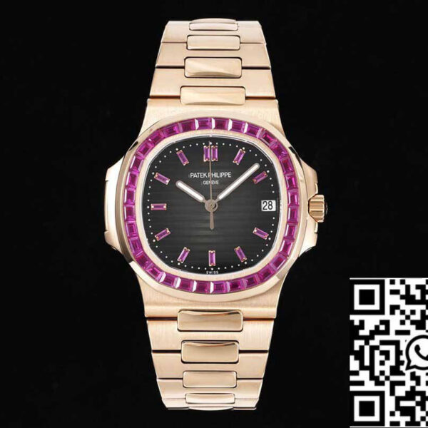 Patek Philippe Nautilus 5711 1:1 Best Edition GR Factory Rose Gold Diamond Bezel