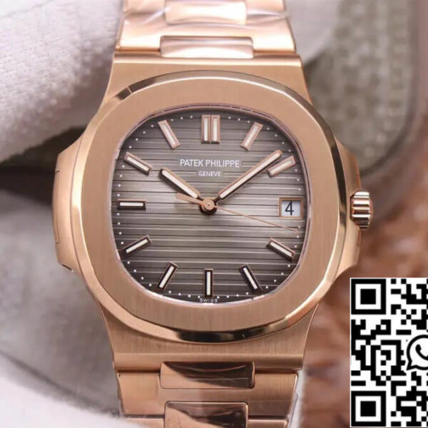 Patek Philippe Nautilus 5711/1R-001 1:1 Best Edition PPF Factory V4 Rose Gold Brown Dial Swiss ETA324