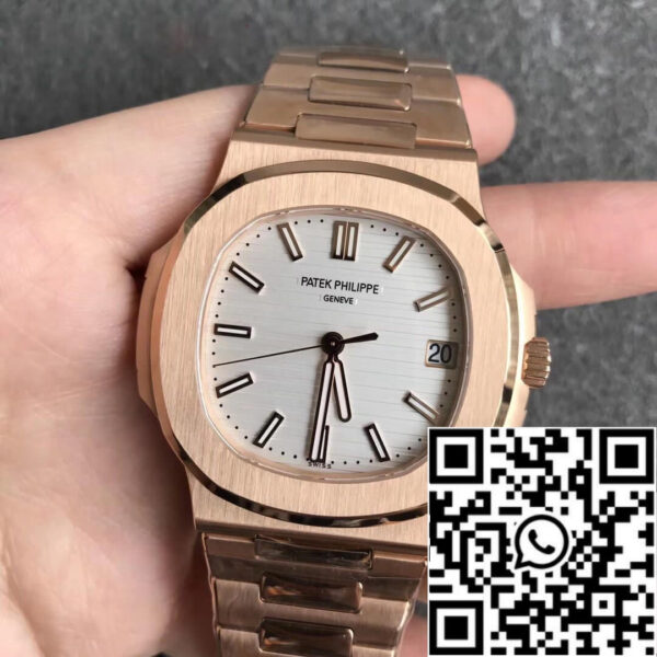 Patek Philippe Nautilus 5711/1R-001 1:1 Best Edition PPF Factory V4 Rose Gold White Dial Swiss ETA324