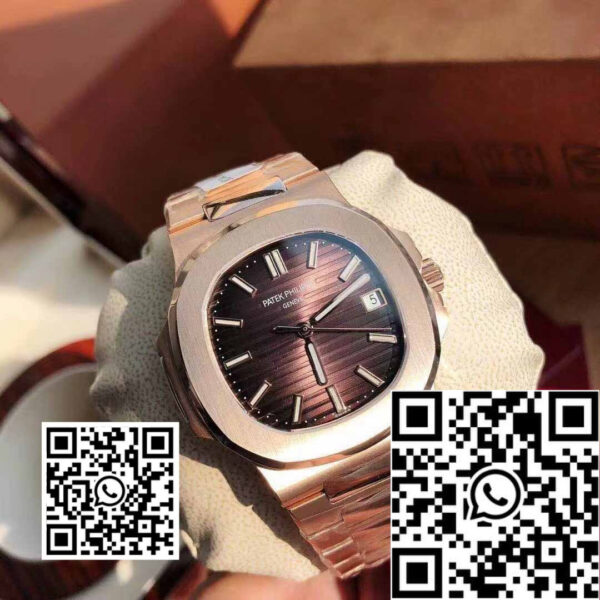 Patek Philippe Nautilus 5711/1R-001 –Wrapped 18k Rose Gold light red dial