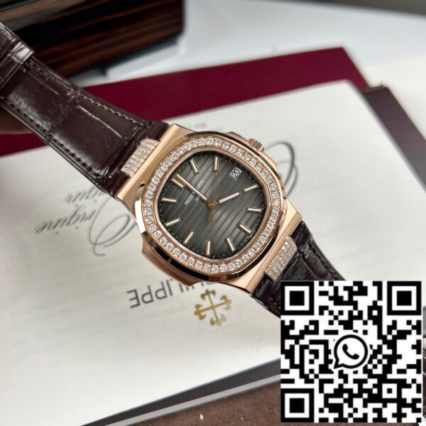 Patek Philippe Nautilus 5711/1R-001 –Wrapped 18k and diamond Leather band version