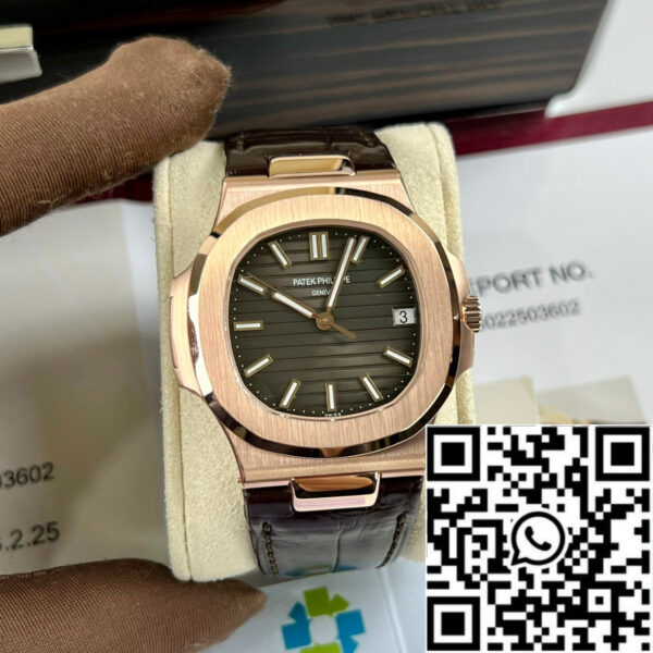 Patek Philippe Nautilus 5711/1R-001 –Wrapped 18k rose gold Leather band version