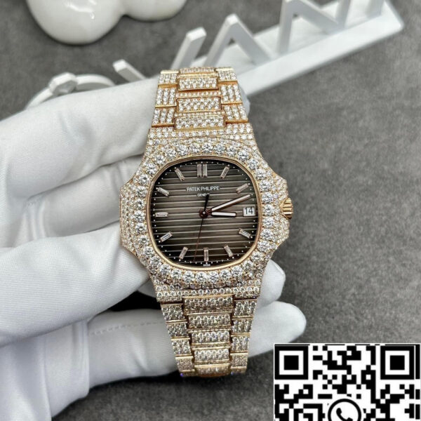 Patek Philippe Nautilus 5711 from 3K Factory and custom Moissanite