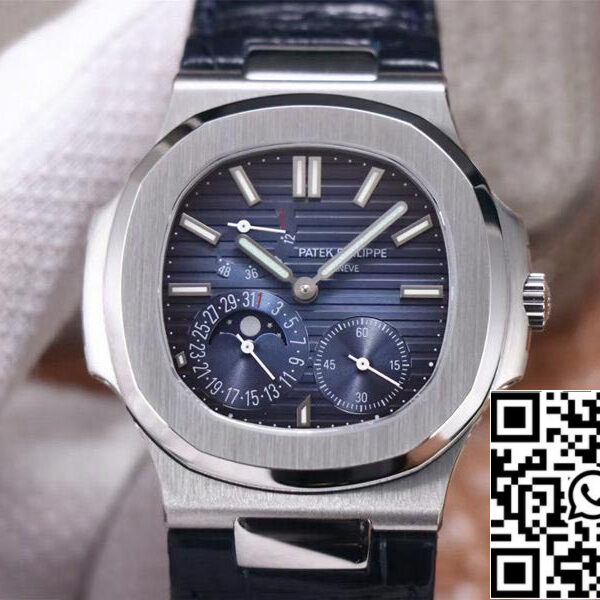 Patek Philippe Nautilus 5712/1A-001 1:1 Best Edition PF Factory Blue Dial Leather Strap Swiss Movement