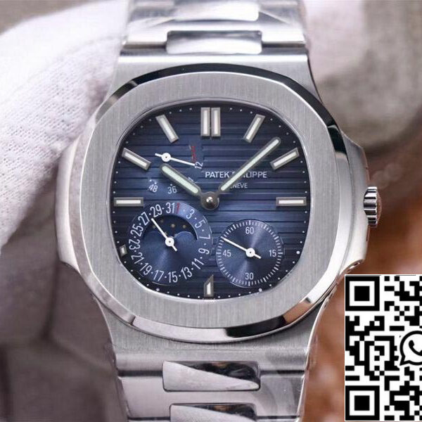 Patek Philippe Nautilus 5712/1A-001 1:1 Best Edition PF Factory Blue Dial Steel Strap Swiss Movement