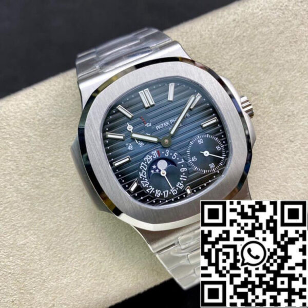 Patek Philippe Nautilus 5712/1A-001 40MM 1:1 Best Edition PPF Factory Dark Blue Dial Stainless Steel Strap