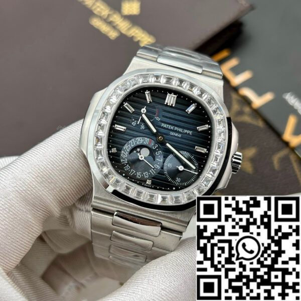 Patek Philippe Nautilus 5712/1R-001 1:1 Best Edition GR Factory Blue Dial and Stone