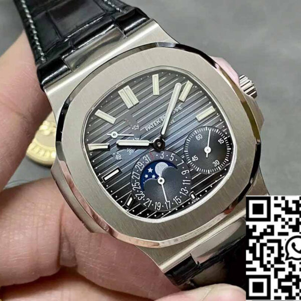 Patek Philippe Nautilus 5712G-001 Blue Dial 1:1 Best Edition PPF factory V2 Leather Strap