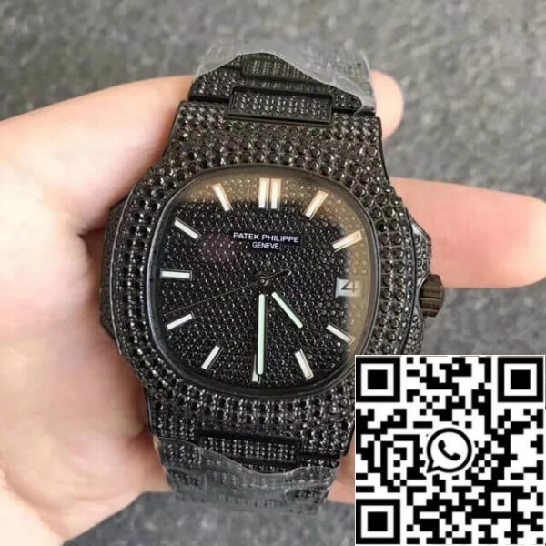 Patek Philippe Nautilus 5719/10G-010 1:1 Best Edition PPF Factory Full Diamond Black Dial