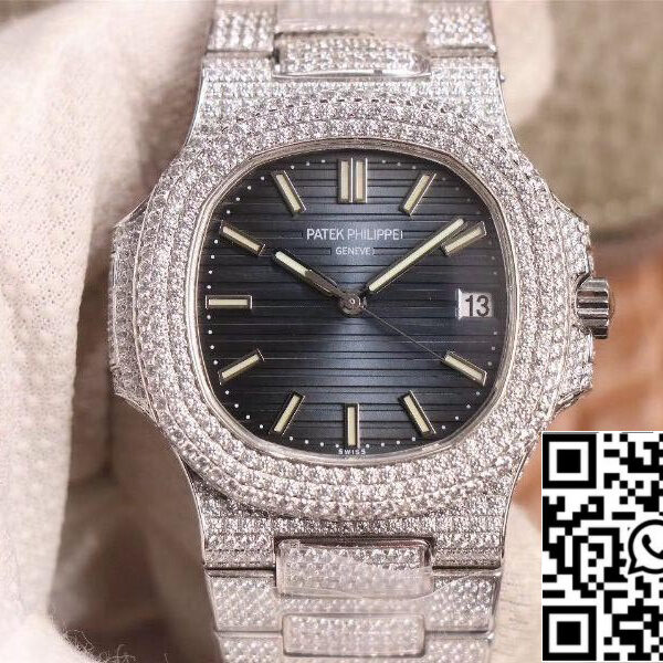 Patek Philippe Nautilus 5719-10G Silver Diamond 1:1 Best Edition R8 Factory Gradient Grey Dial Swiss Cal.324 S‌ C