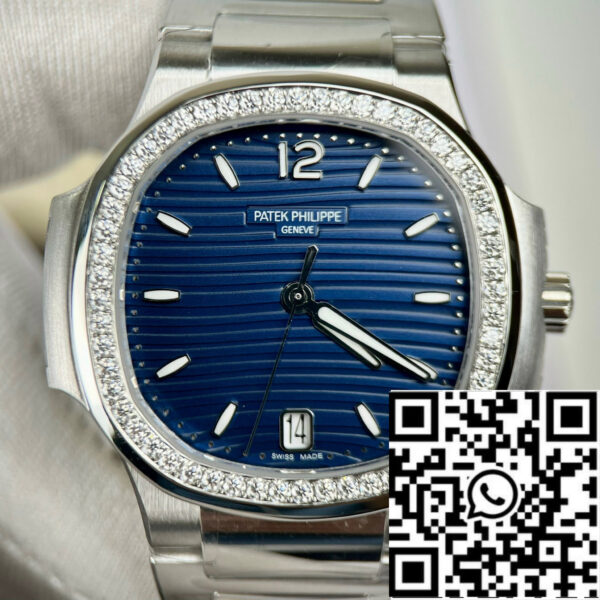Patek Philippe Nautilus 7118/1A-001 custom Moissanite 3K Factory Blue Dial