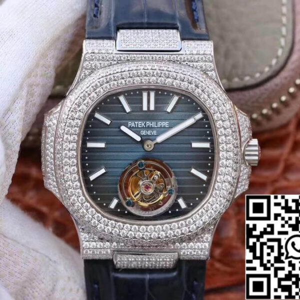 Patek Philippe Nautilus Jumbo 5711 R8 Factory 1:1 Best Edition Swiss Tourbillon Blue Dial
