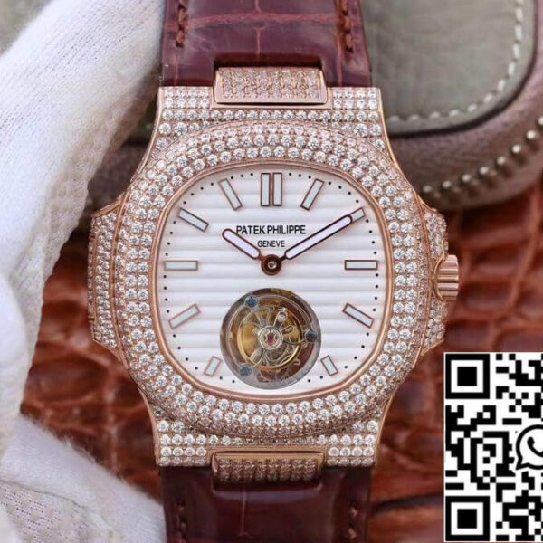 Patek Philippe Nautilus Jumbo 5711 R8 Factory 1:1 Best Edition Swiss Tourbillon Rose Gold