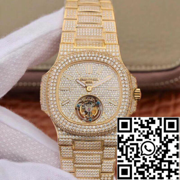 Patek Philippe Nautilus Tourbillon 18K Yellow Gold R8 Factory 1:1 Best Edition Swiss Hand-Winding Tourbillon Movement