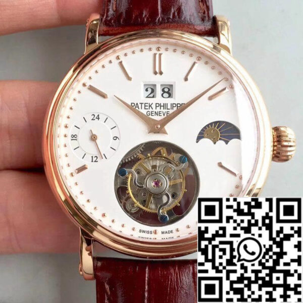 Patek Philippe Tourbillon Moonphase 24H Power Reserve 1:1 Best Edition Swiss Tourbillon White Dial