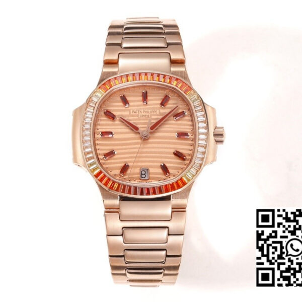 PATEK PHILIPPE Nautilus 7118 Ladies RG Orange Diamonds GR Factory 1:1 Best Edition RG Dial