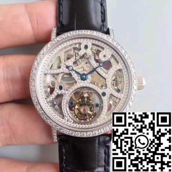 Piaget High-grade Jewelry Mechanical Watches 1:1 Best Edition SWISS Tourbillon Crocodile Leather Strap