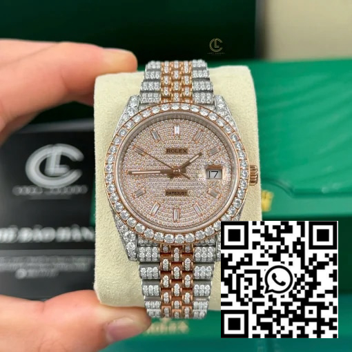 Datejust 126331 Demi Rose Gold 41mm Full Moissanite Hong Kong – VIP Version