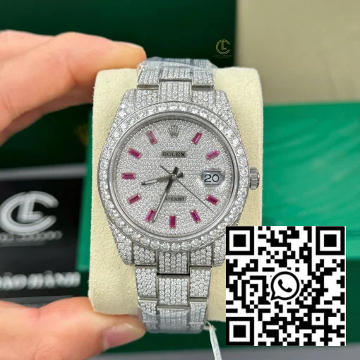 Datejust 126334 41mm Purple ruby hour markers Full Moissanite HongKong – VIP Version