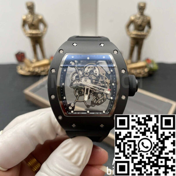 BBR Factory [V3] RICHARD MILLE  RM055 RM-055 Black Ceramic Case Black Rubber Strap
