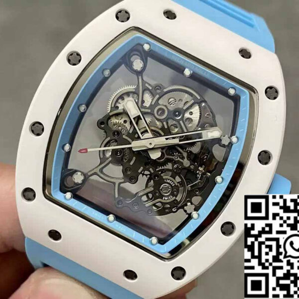 RICHARD MILLE  RM055 Ceramic case 1:1 Best Edition BBR Factory [V3] Blue Rubber Strap