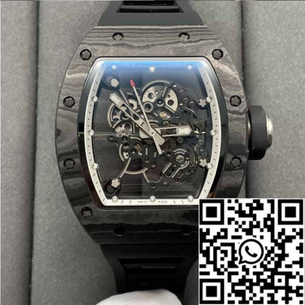 RICHARD MILLE  RM055 NTPT Carbon Fiber 1:1 Best Edition BBR Factory [V3] Black Rubber Strap