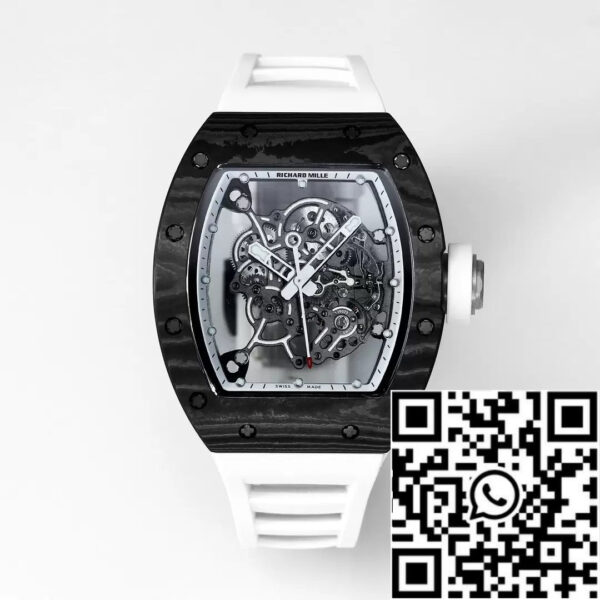 RICHARD MILLE RM055 Redesigned original 1:1 Best Edition BBR Factory 2024 White bezel Black Strap