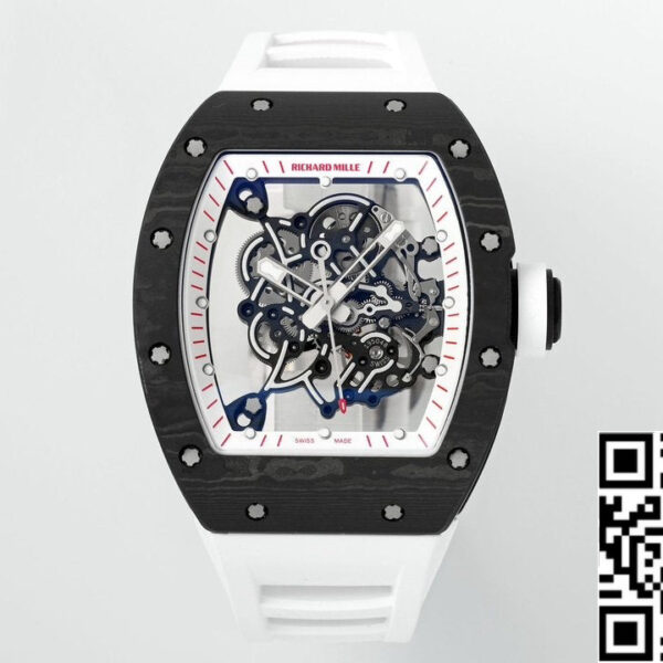 RICHARD MILLE  RM055  ZF 2024 1:1 Best Edition Carbon Fiber Case Black Strap