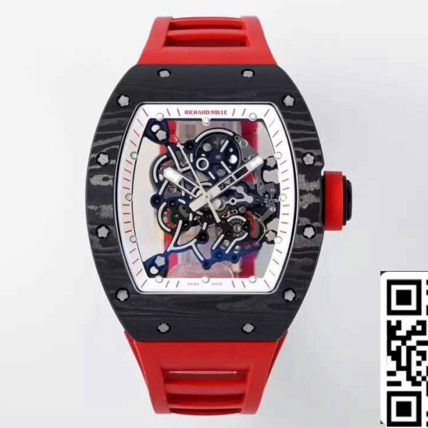 RICHARD MILLE  RM055  ZF 2024 1:1 Best Edition Carbon Fiber Case Red Strap and Knob