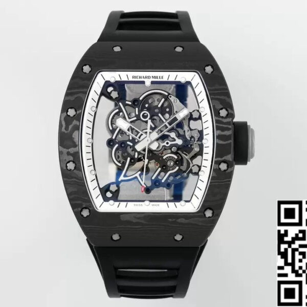 RICHARD MILLE  RM055  ZF 2024 1:1 Best Edition Carbon Fiber Case White Dial