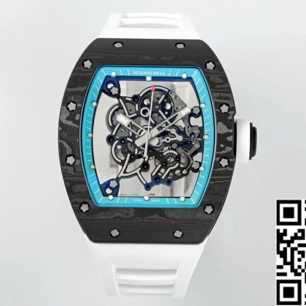 RICHARD MILLE  RM055  ZF 2024 1:1 Best Edition Carbon Fiber Case turquoise Dial