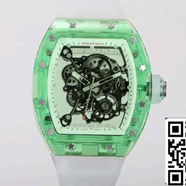 Replica Richard Mille RM055 Best  1:1 Edition RM Factory Green Skeleton Dial