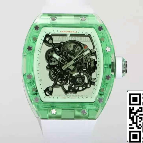 Replica Richard Mille RM055 Best 1:1  Edition RM Factory Green Transparent Case