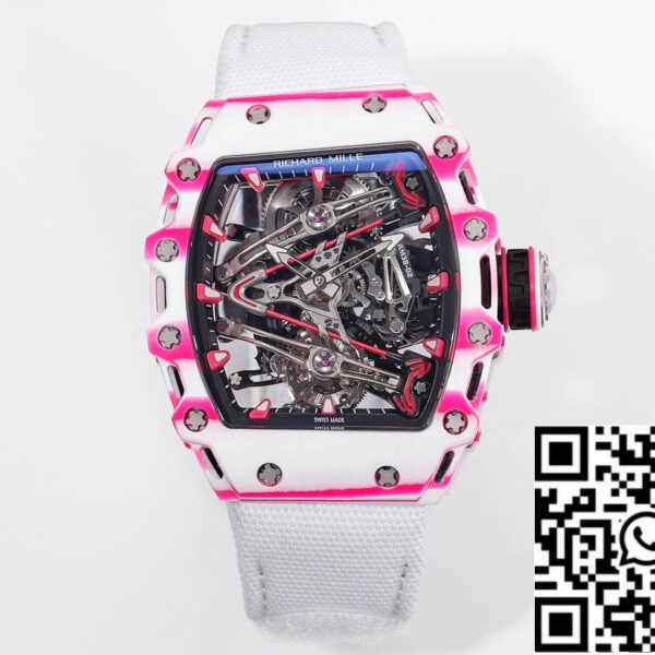 Richard Mille Bubba Watson Tourbillon RM38-02  1:1 Best Edition Fabric Velcro White Strap