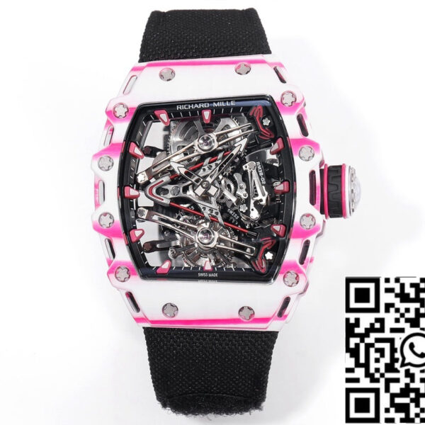Richard Mille Bubba Watson Tourbillon RM38-02  1:1 Best Edition Velcro Fabric Black Strap