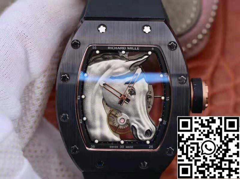 Richard Mille Polo Club Saint Tropez RM52-02 KV Factory 1:1 Best Edition Swiss ETA8215 Silver Horse Dial