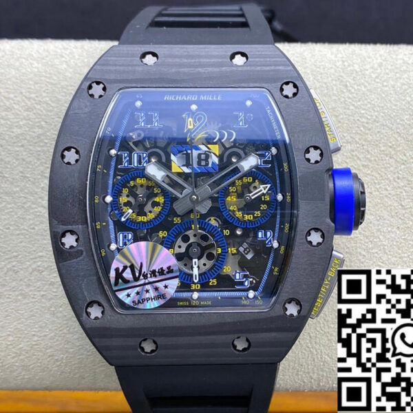 Richard Mille RM-011 1:1 Best Edition KV Factory Carbon Fiber