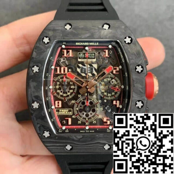 Richard Mille RM-011 1:1 Best Edition KV Factory V2 Forged Carbon Black Strap