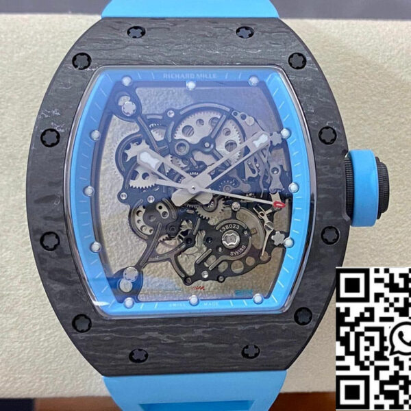 Richard Mille RM-055 1:1 Best Edition BBR Factory Blue Strap