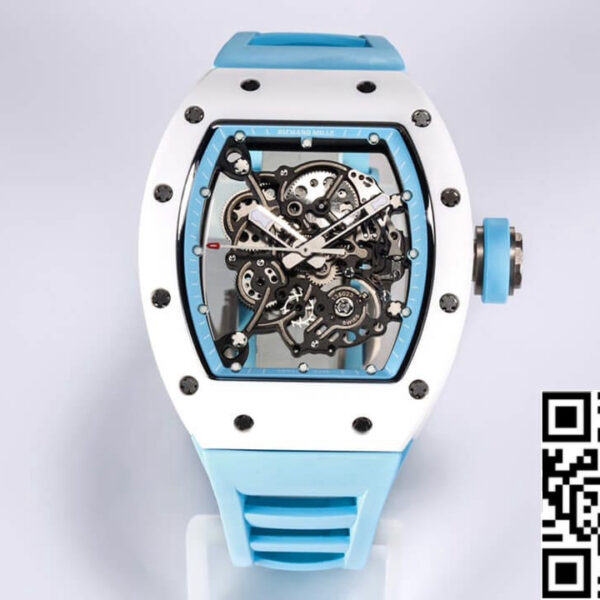 Richard Mille RM-055 1:1 Best Edition BBR Factory Ceramic Case Blue Strap